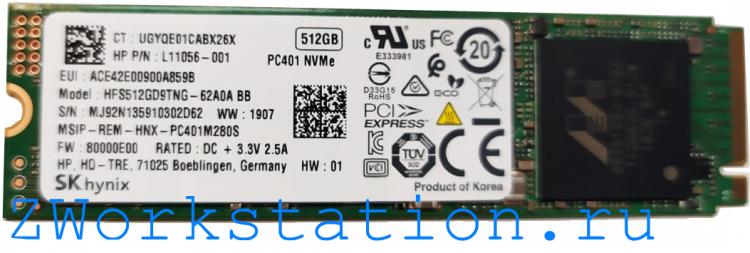 Твердотельный накопитель HP 512 Гбайт PCIe NVME TLC M.2 X8U75AA HP SSD 512 Гбайт PCIe NVME TLC M.2 X8U75AA